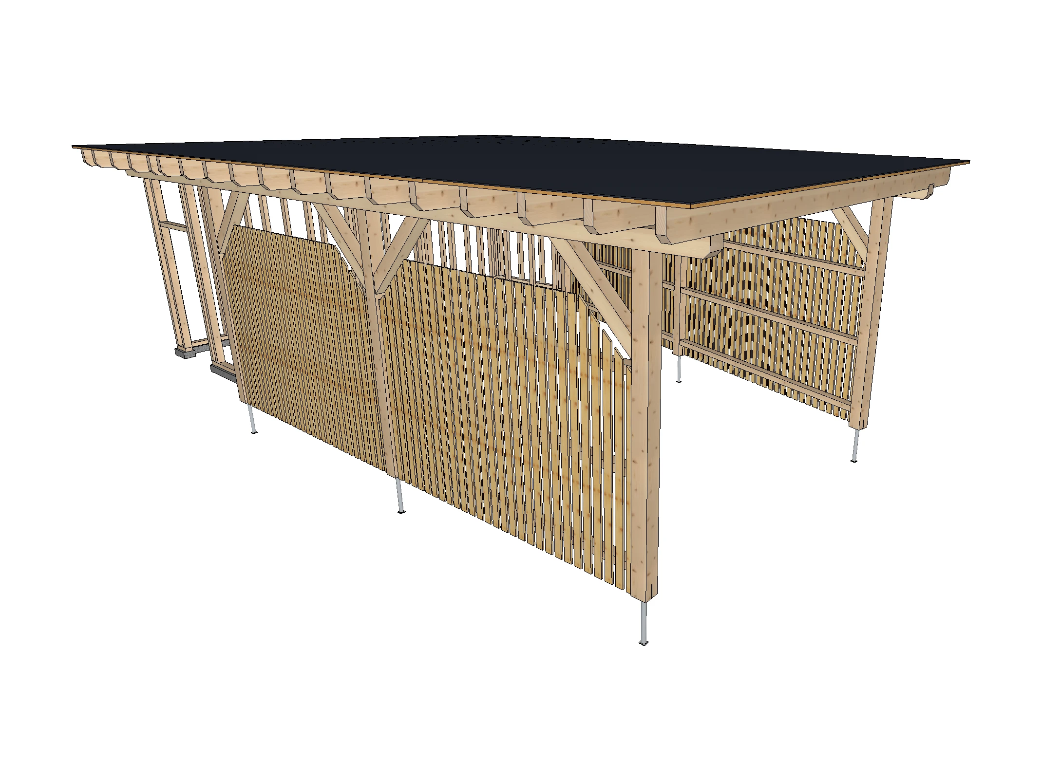 Gartenhäuser 3D-Planung Carport